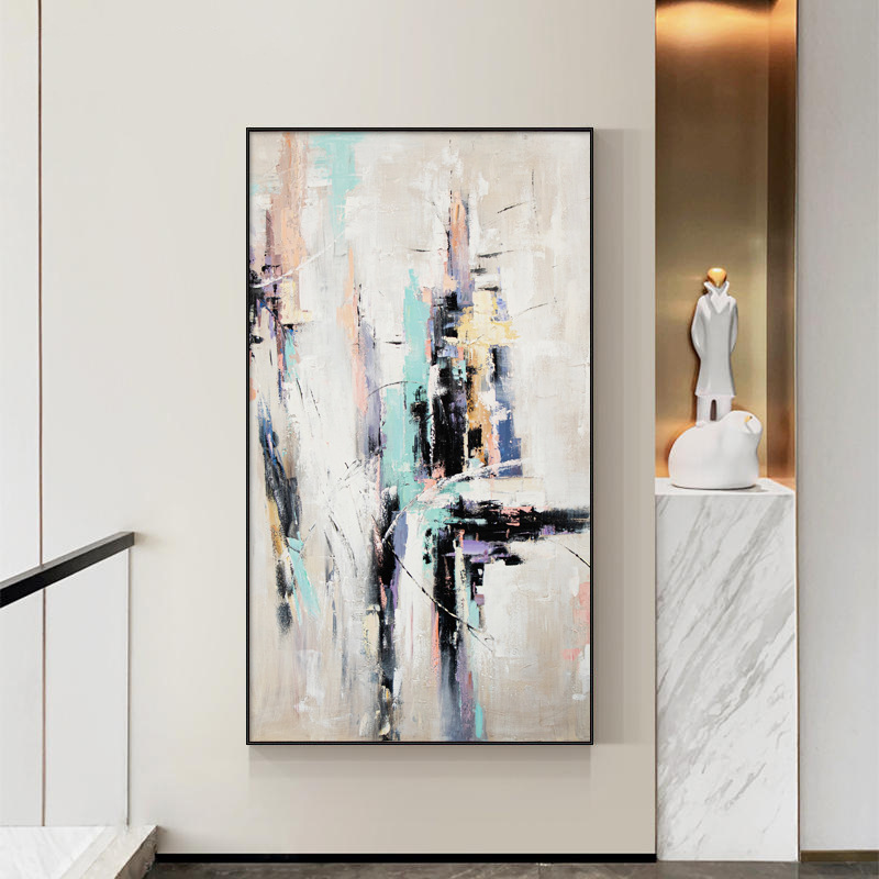 abstract painting entrance decorative painting modern simple vertical corridor aisle hanging painting large oil painting mural