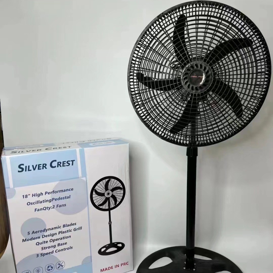 英文跨境silver crest18寸工业落地扇家用外贸摇头风扇工业电风扇