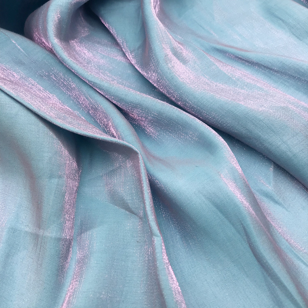 金光棉闪光人鱼姬 双色幻色琉璃缎不透 时装衬衫连衣裙布料