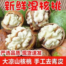 新鲜生核桃2023去青皮湿核桃四川大凉山核桃薄壳核桃薄皮嫩新黑桃