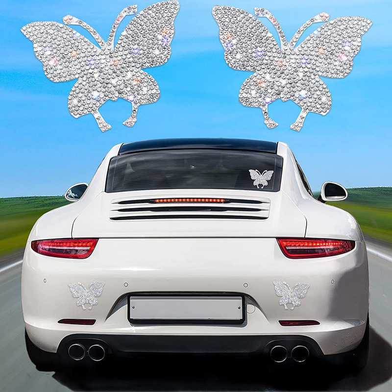 New DIY Patch Patch Diamond Butterfly Bumper Stickers Bear Claw Car Sticker Car Interior Decoration Diamond Sticker