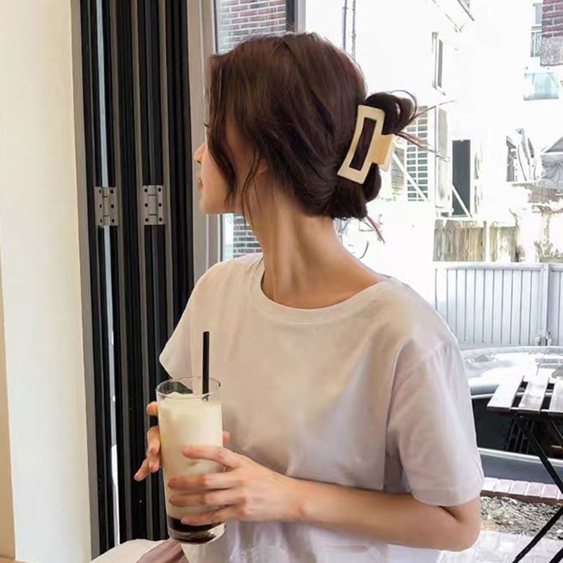 Korean Internet Celebrity Large Hairpin Elegant Headdress Metal Grip Barrettes Back Head Temperament Shark Clip Hair Claw Wholesale