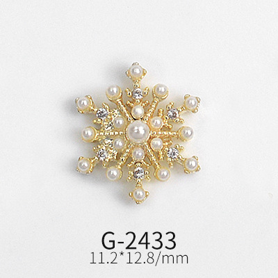LZ New Nail Ornament Hollow Butterfly Mini Butterfly Deer Head Big Snowflake Magic Mirror Jewelry Real Gold G-2431