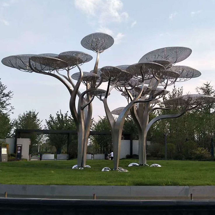 厂家定制 景观园林工程 大型钢结构雕塑 金属树公园广场景观摆件