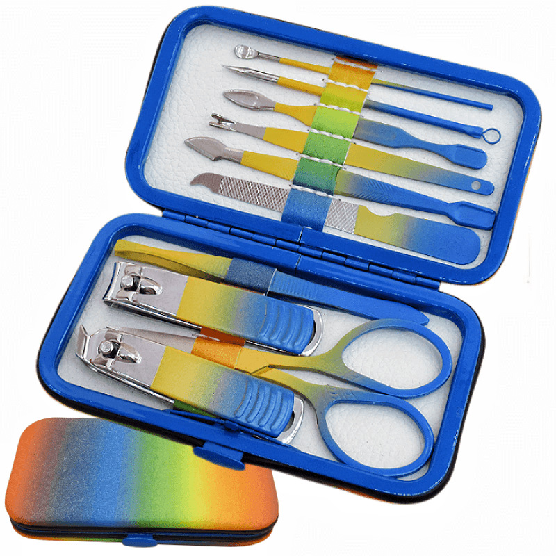 Colorful Nail Kit Stainless Steel Nail Clippers Fingernail Maintenance Kit Nail Clippers Trimming Nail Beauty Pliers Eyebrow Trimming