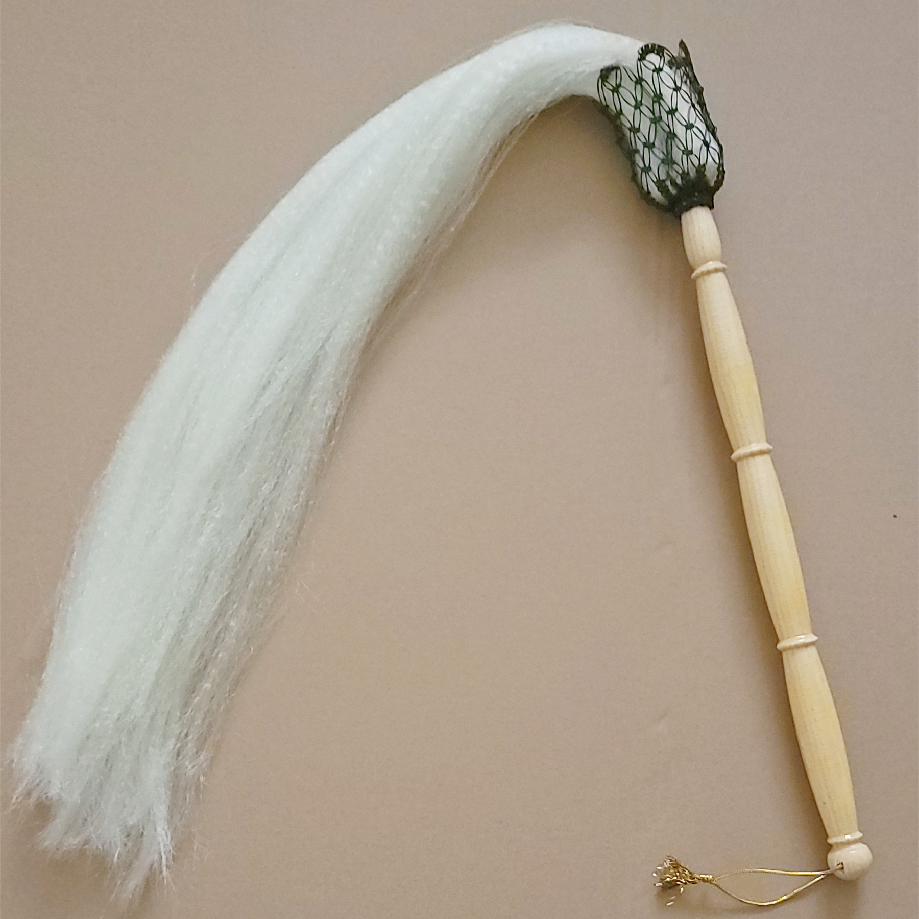 包邮特价太极拂尘仿马尾浮尘真马尾武当太乙佛尘蝇甩子桃木柄法器