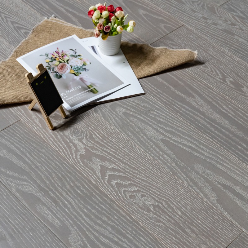 北欧风美国红橡冷色轻奢风多层实木复合地板15mm地热地暖家用地板-阿