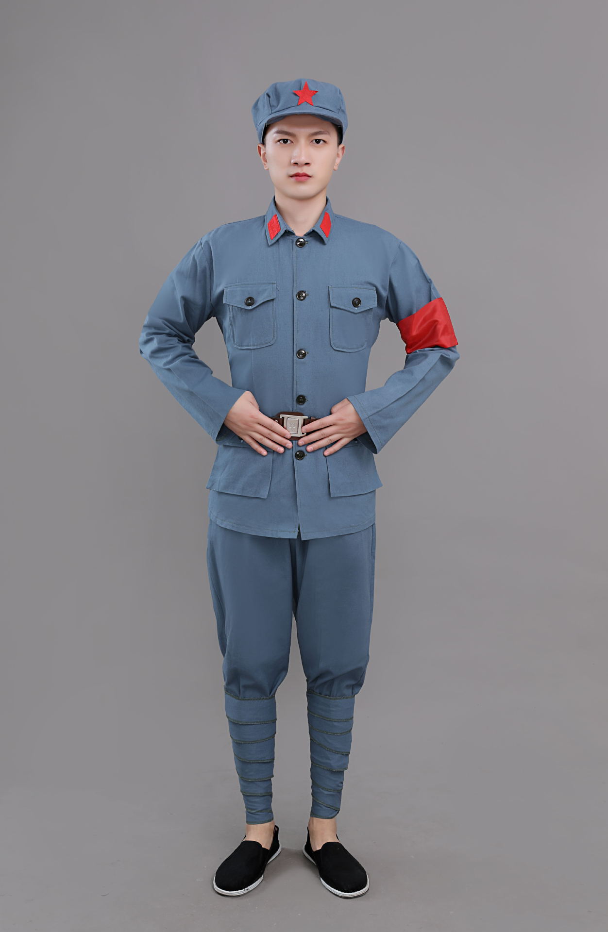 八路军衣服现货红军志愿军演出服棉麻老式红卫兵服抗战服装直供