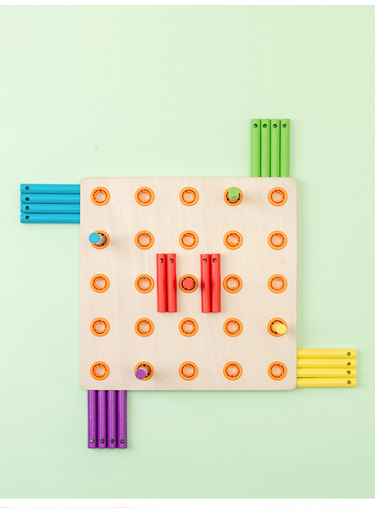 木制儿童穿线板宝宝逻辑思维训练男女孩动手动脑益智玩具学前教具