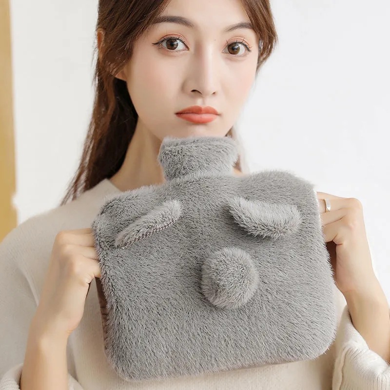 PVC Hot Water Injection Bag Explosion-Proof Thickening Warm Belly Plush Student Cute Irrigation Hot-Water Bag Hand Warmer