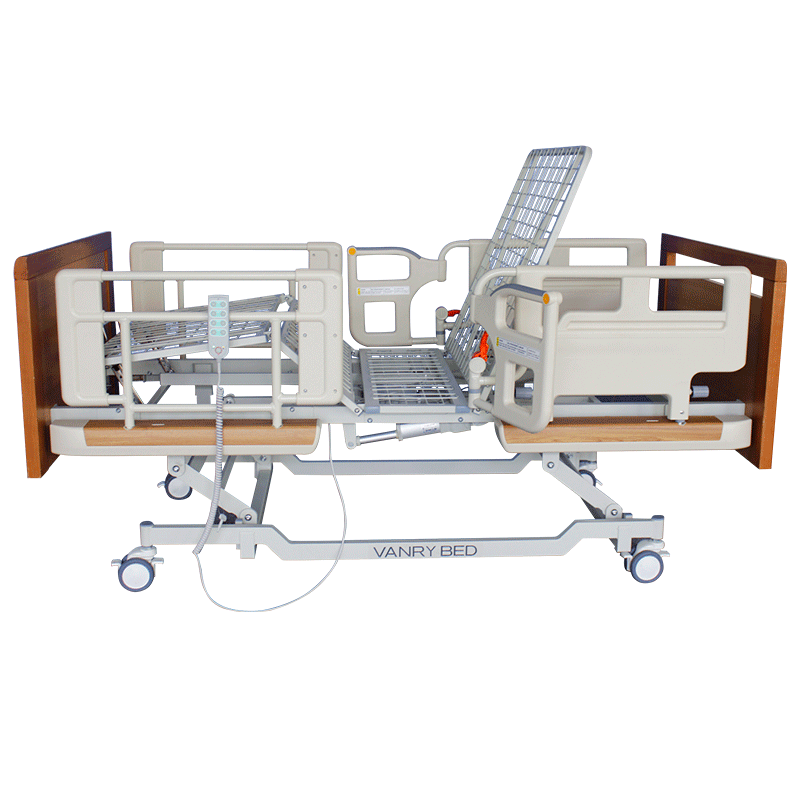 万瑞厂家电动多功能家居实木超低旋转护栏床老人理医院用升降床
