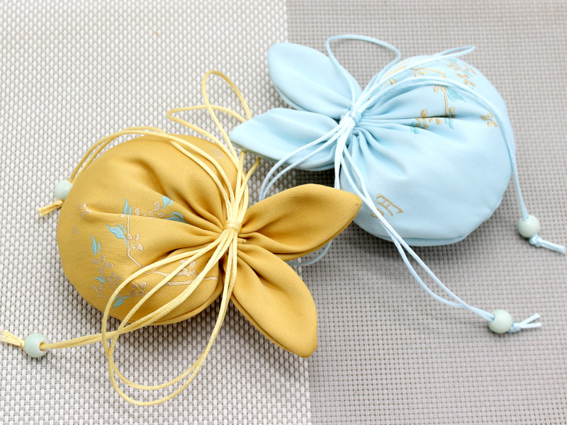 端午节香包袋子香囊空袋香袋织标袋挂脖兔子形状中草药空袋子端午