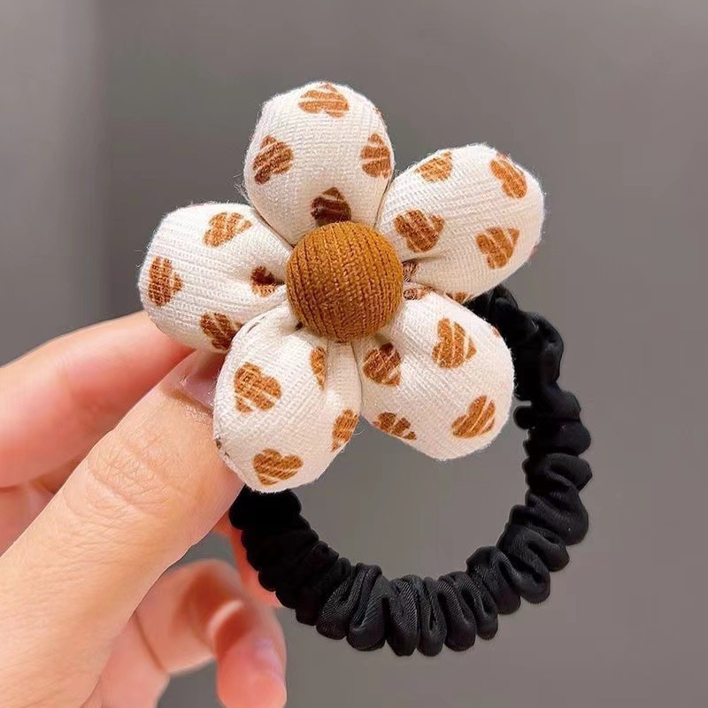 Autumn and Winter Children's Cloth Flower Hair Rope Girls Hair Rope Baby Headwear Hair Ring Cute Hair Accessories Children's Hair Accessories