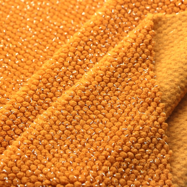 提花银丝宝宝绒服装面料纬编菠萝绒玉米粒绒贝贝绒提花舒棉绒布料