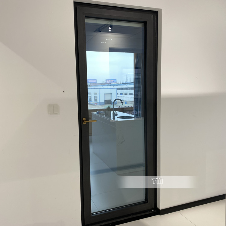 双层中空钢化玻璃门 办公室入户门 铝合金平开门定制 断桥玻璃门