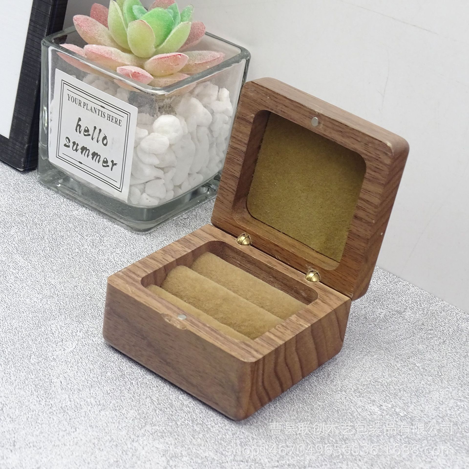 Square Simple Flip Jewelry Box Pendant Couple Rings Wedding Gift Box Proposal Ring Packing Box Earring Jewelry Box