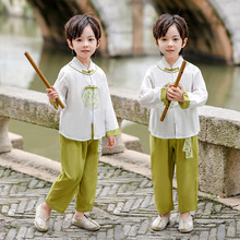 小男孩中国风超仙时尚洋气唐装秋季古风新品蜻蜓点水汉服套表演服
