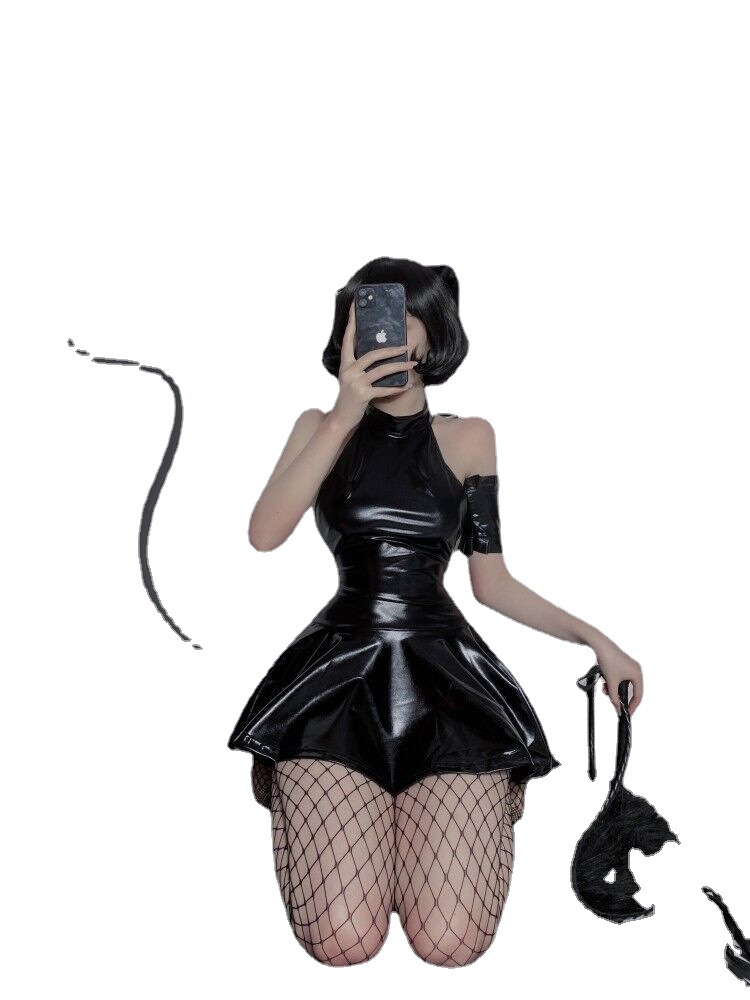 新款情趣内衣漆皮紧身皮衣捆绑束缚女王制服性感可爱哇角色扮演
