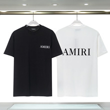新款AMIRI短袖 外贸潮流amiri经典字母前后logo印花百搭宽松短袖T