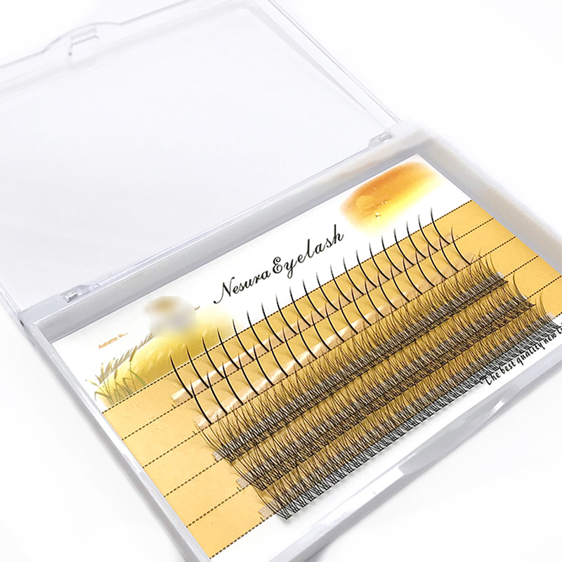 False Eyelashes Self-Grafting 5 Rows Fairy + Fishtail Eyelashes Segment Soft Source Factory in Stock Wholesale