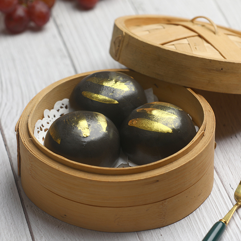 黑金流沙包广式茶楼点心 咸蛋黄乌金包子早餐 半成品318克6个商用