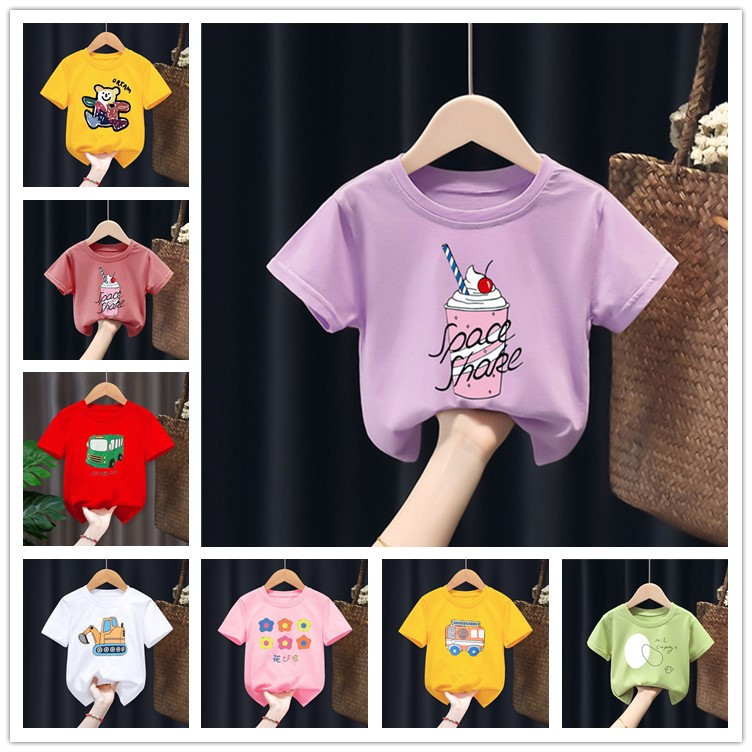 农村便宜5元童装t恤批发 男女儿童短袖t恤棉 地摊批发夜市童装