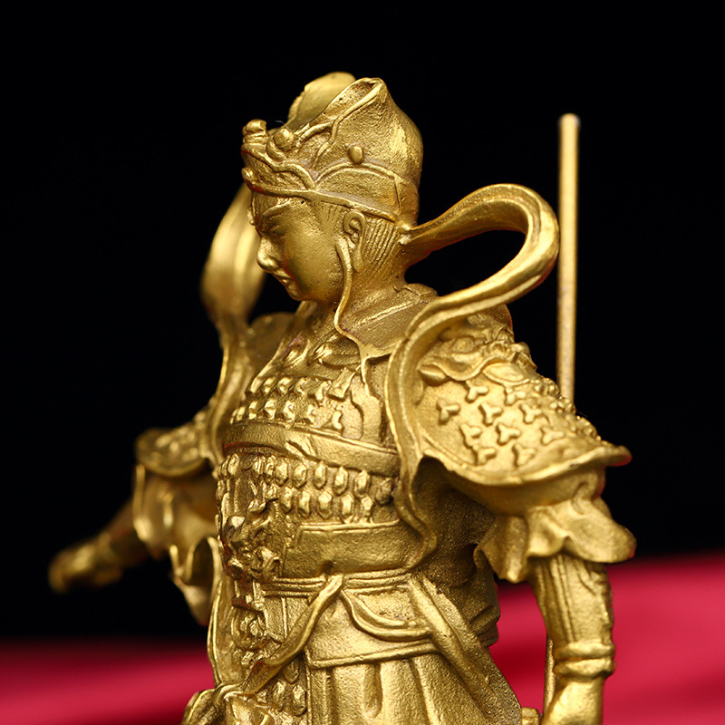 纯铜二郎神摆件 杨戬铜像二郎真君神像佛像小号铜器摆件