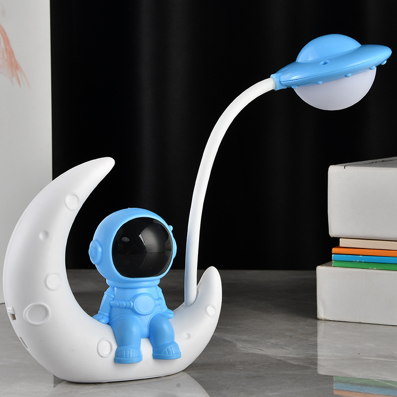 New Spaceman Charging Lamp Cartoon Moon Astronaut Led Small Night Lamp Student Desk Learning Table Lamp