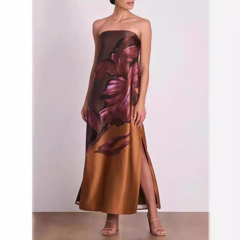 跨境时尚印花烧花连衣裙-阿里巴巴