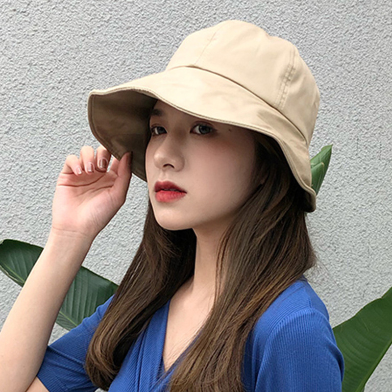 夏季帽子女大头围大沿遮阳帽马尾渔夫帽遮脸防晒太阳帽韩版百搭潮