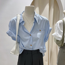 韩版简约白色设计感衬衫女2024夏季新款时尚气质百搭显瘦上衣潮
