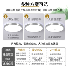 149CLED雷达人体感应声光控吸顶灯过道楼梯声控走廊阳台卫生间车