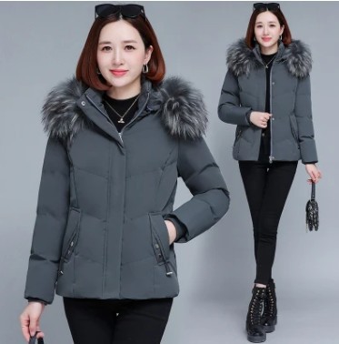 Middle-Aged Women's Cotton-Padded Clothing Autumn and Winter New Women's Cotton Clothes Women's Coat Hooded Warm Cold-Resistant Cotton-Padded Jacket Casual Women's Cotton-Padded Coat