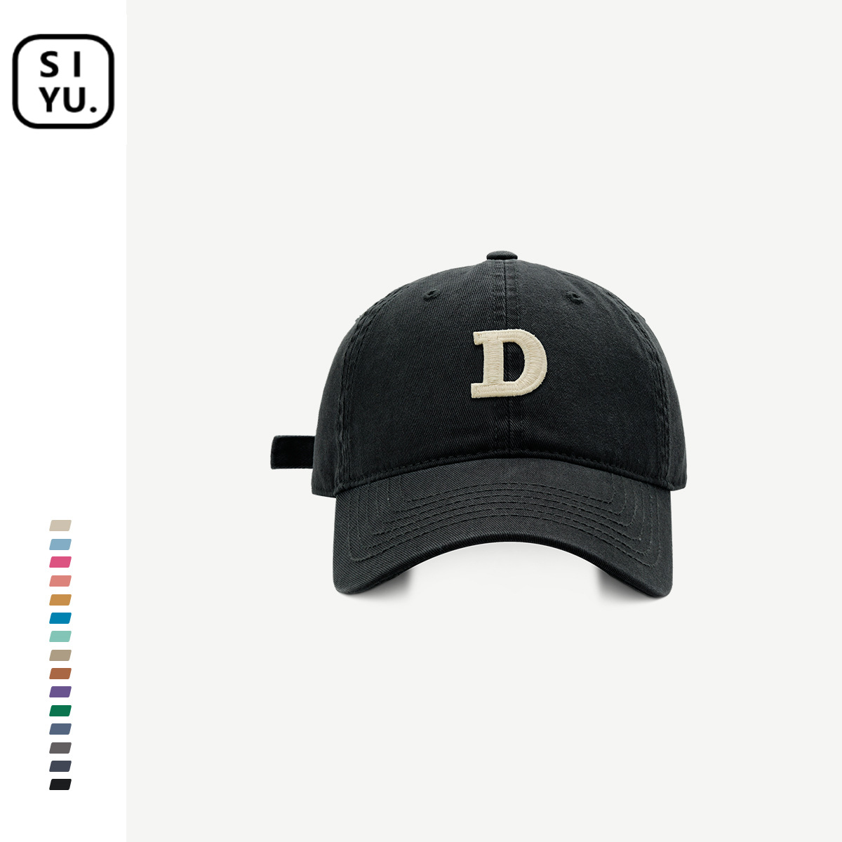 High Quality Letter D Embroidery Soft Top Baseball Cap Men's Curved Brim Korean Ins Face-Showing Little Wild Four Seasons Peaked Cap Women