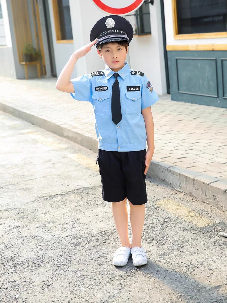 儿童警服警察服秋小警官服全套玩具角色扮演交警制服警辅表演服男