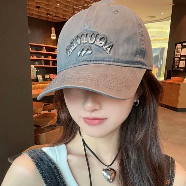 Korean Style Ins Street Couple Peaked Cap Three-Dimensional Letter Embroidery Soft Top Baseball Cap Men's and Women's Same Style Look Small