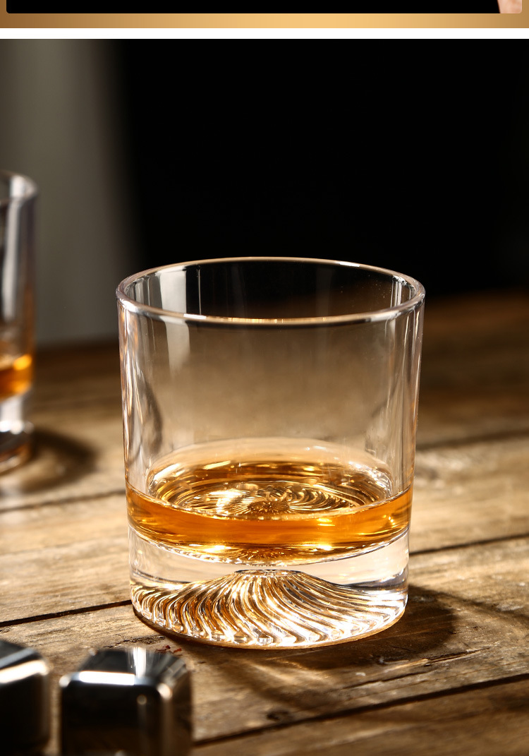 创意日式加厚玻璃洋酒杯个性复古酒杯啤酒杯威士忌杯古典杯冰球杯