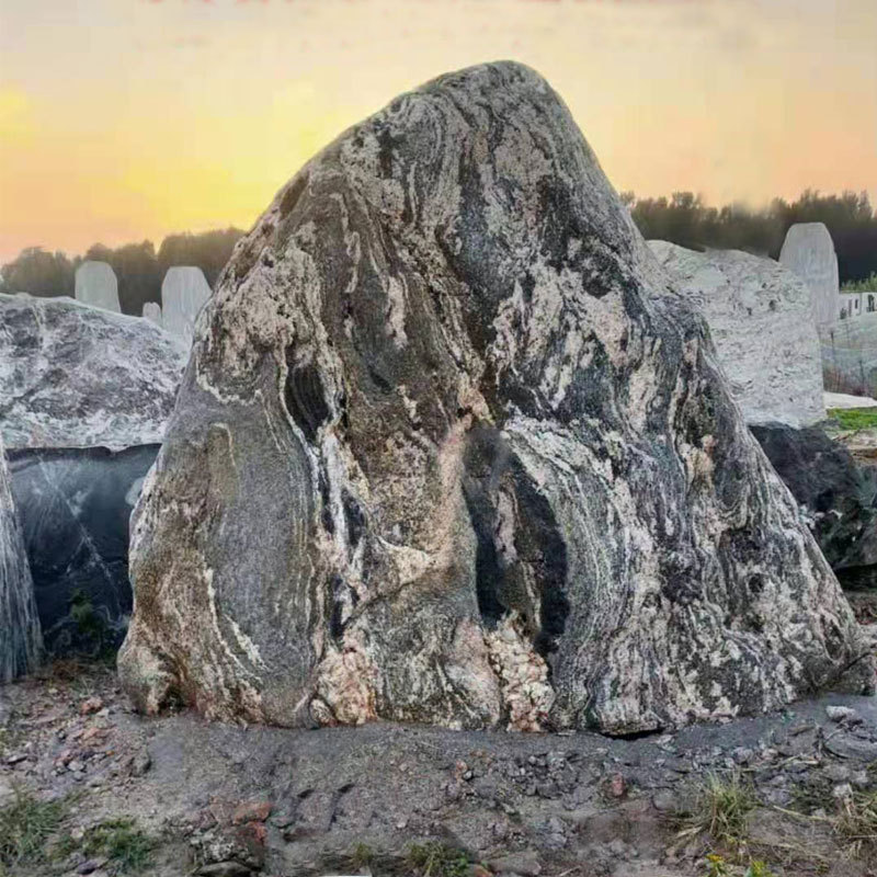 泰山石户外公司酒店庭院自然刻字石造景风景石园林景观大石头