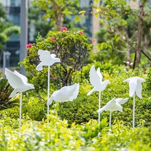 户外花园庭院装饰抽象玻璃钢白鸽子雕塑小区别墅广场草坪小鸟摆件
