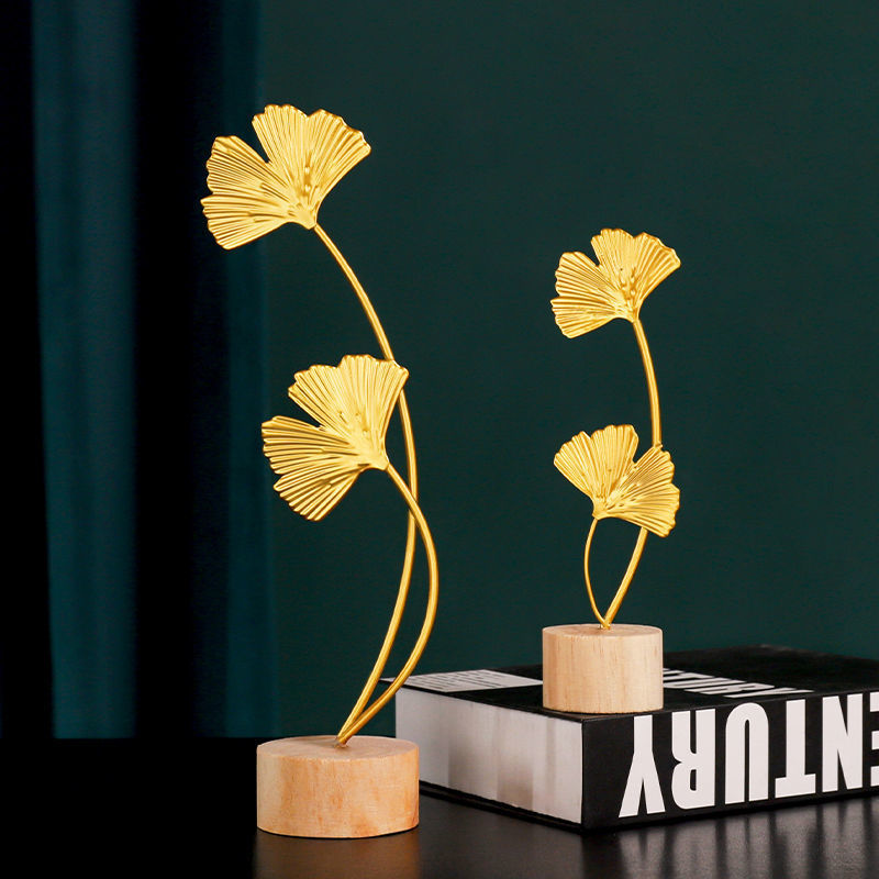 铁艺工艺品金属银杏叶装饰品摆件家居客厅卧室店铺样板间桌面ins