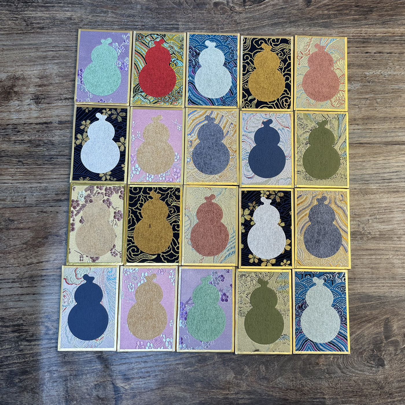 mini song dynasty brocade cardboard national style xuan paper handwriting diy lucky card small pendant writing paper wax dye cultural creative calligraphy desktop