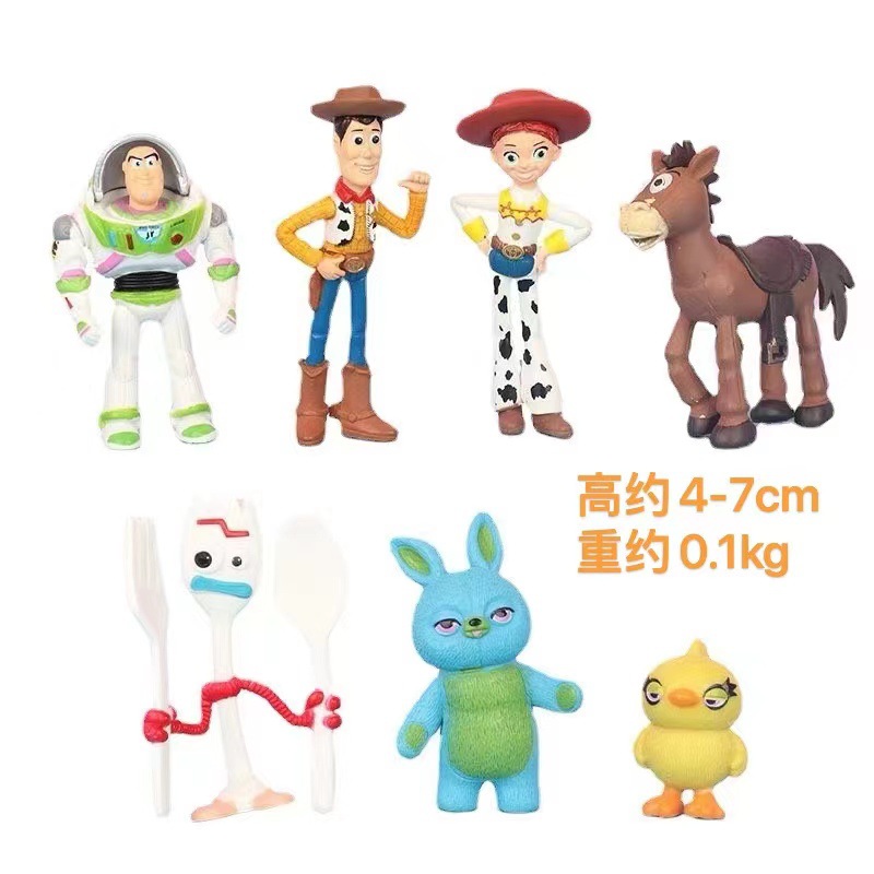 7款巴斯 玩具总动员巴斯光年三眼仔蛋糕摆件场景装饰盲盒扭蛋公仔