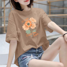 98%新款韩版时尚短袖女T恤夏季新款大码上衣服宽松显瘦半袖体恤