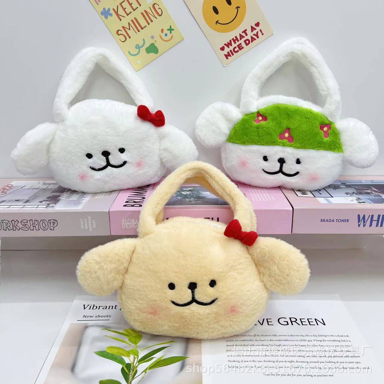 厂家批发抓机娃娃卡通新款爆款网红小狗手提包包毛绒玩具日系可爱