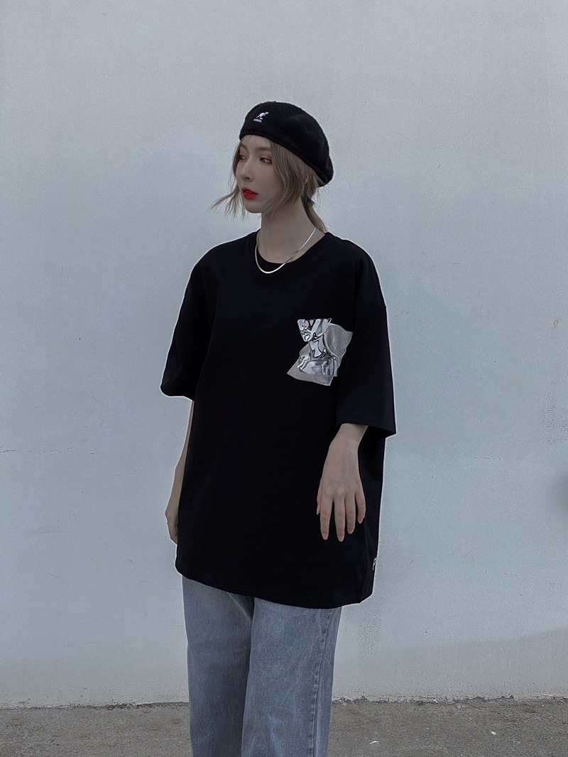 外贸潮牌高街大码短袖速卖通印花男休闲oversized半袖t恤运动上衣