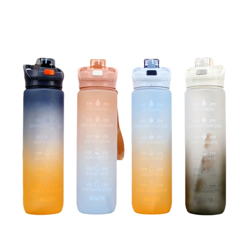 Amazon Sandblast Gradient 1000ml Large-Capacity Water Cup Outdoors Convenient Drop-Resistant Direct Drink Tumbler Sports Bottle