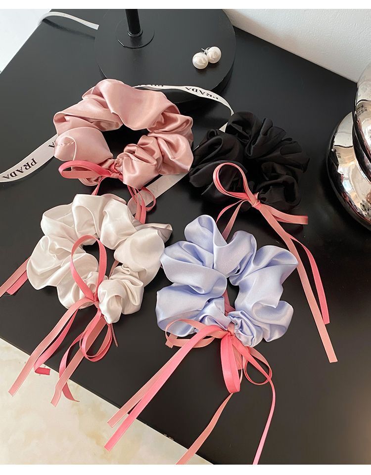 ballet style satin hair band ribbon hair bow head rope hair ring