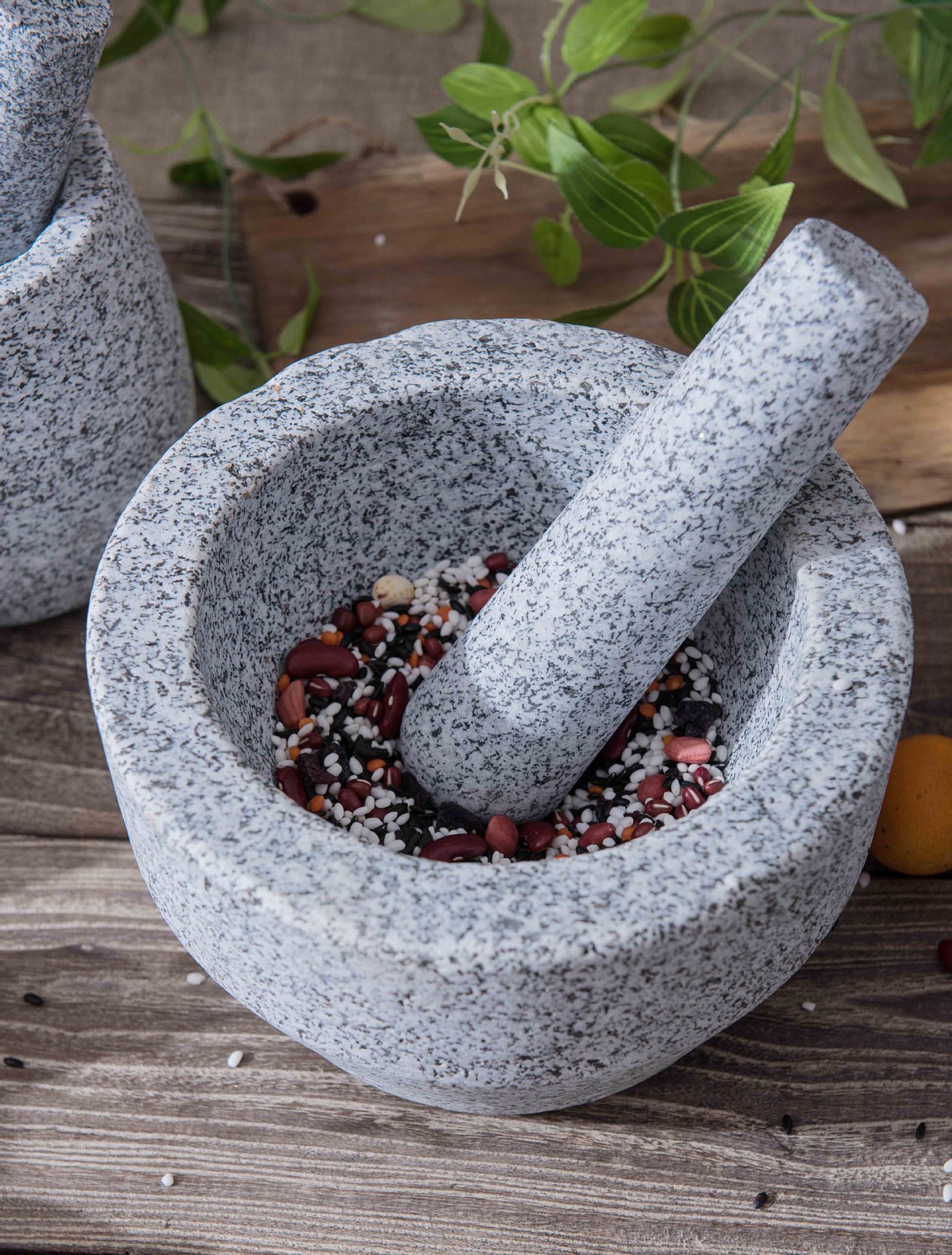 对窝子家用石头捣蒜器石臼 老式 石窝蒜臼子家用 老式 青石捣药4