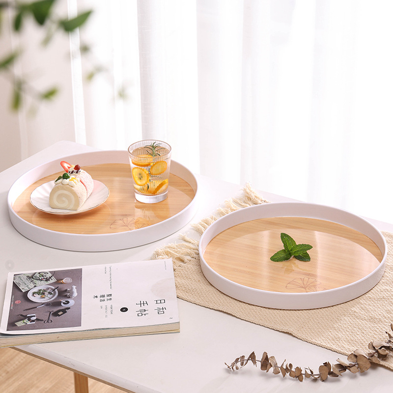 Japanese Melamine Tray Light Luxury Household Fruit Plate European Style Stackable Large Size Hotel Storage Rectangular Tray