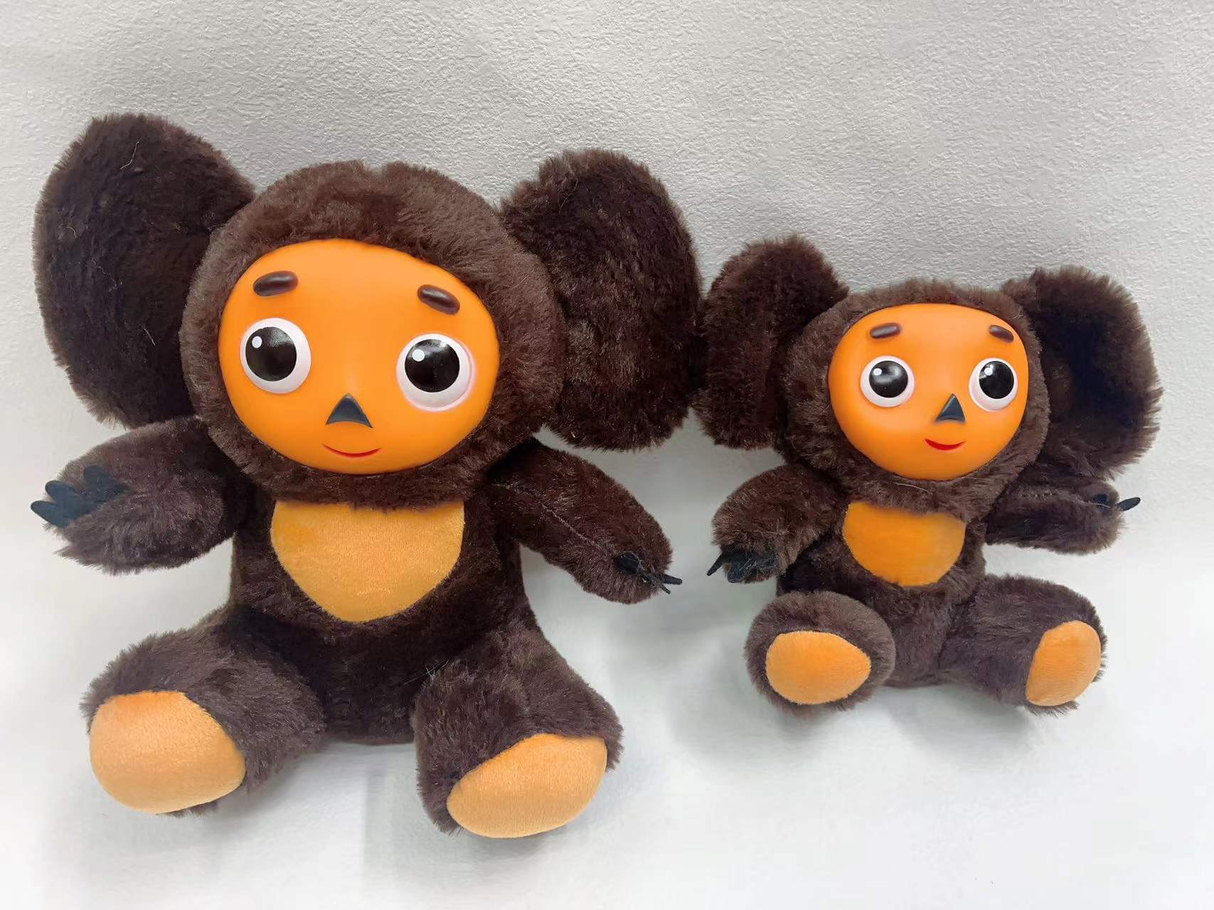 Cross-Border New Leather Face Cheburashka Short Plush Toy with Music Cheburashka Monkey Plush